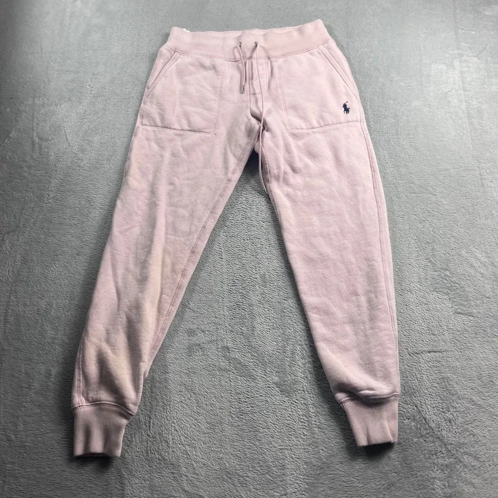Polo Ralph Lauren Mens XS Pink Fleece Jogger Sweatpants Pony Logo Drawstring